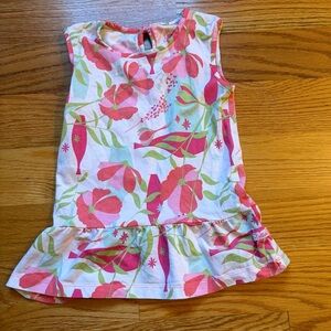 Ruffle butts pink floral top size 5